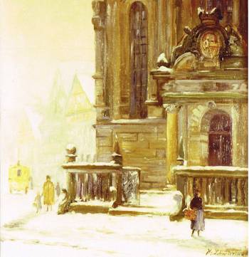 Stadtkirche im Winter (Heinrich Schwiering, 1860-1949)